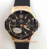 Swiss Grade Replica Hublot Big Bang Rose Gold Black Chronograph Rubber watch